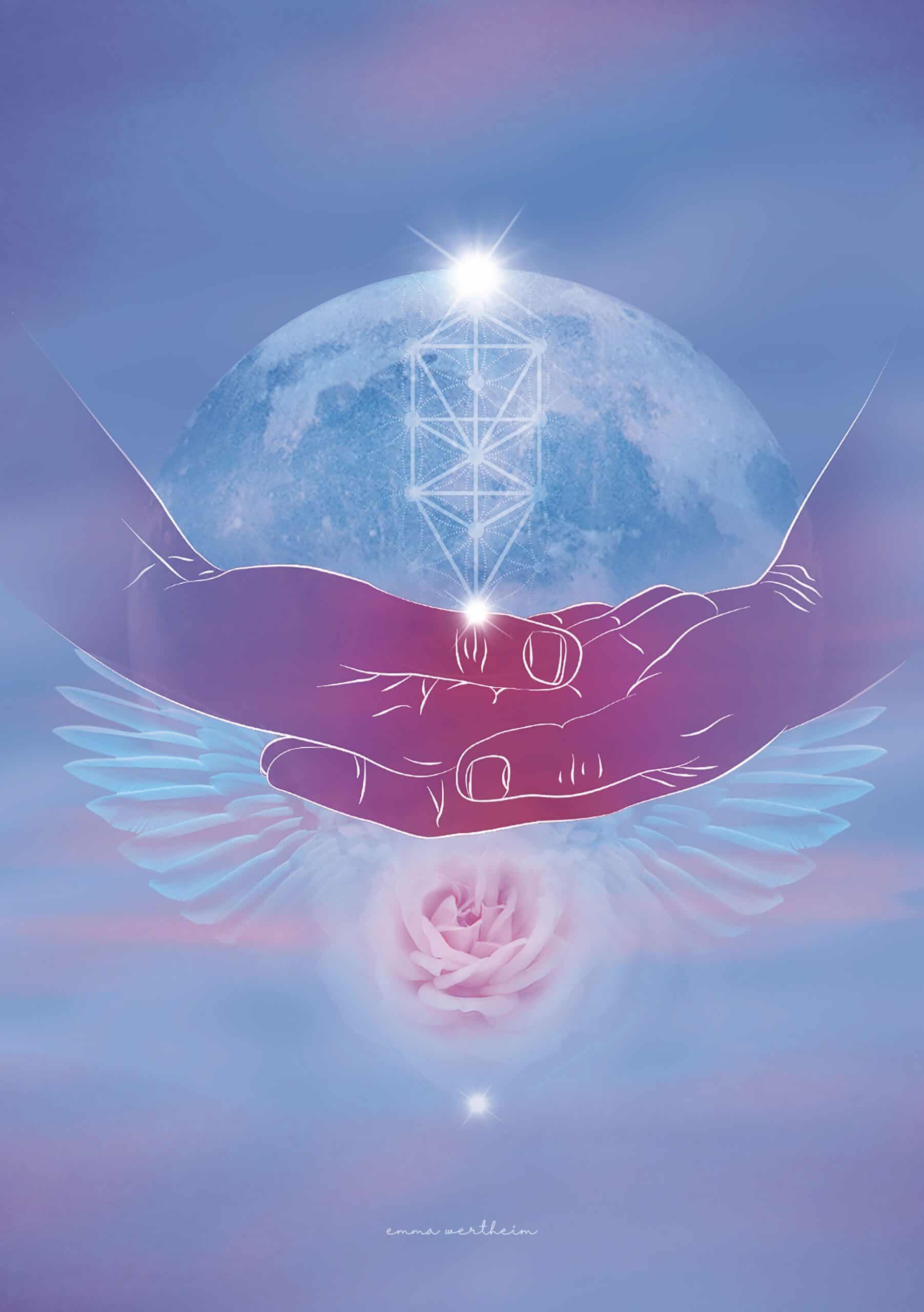 Hands pictured in Bhairava Mudra. Image from Yoga Mudra Oracle.